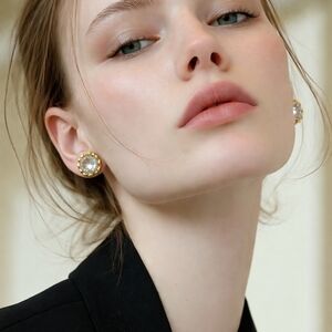 Chic Gold and Silver Crystal Earrings